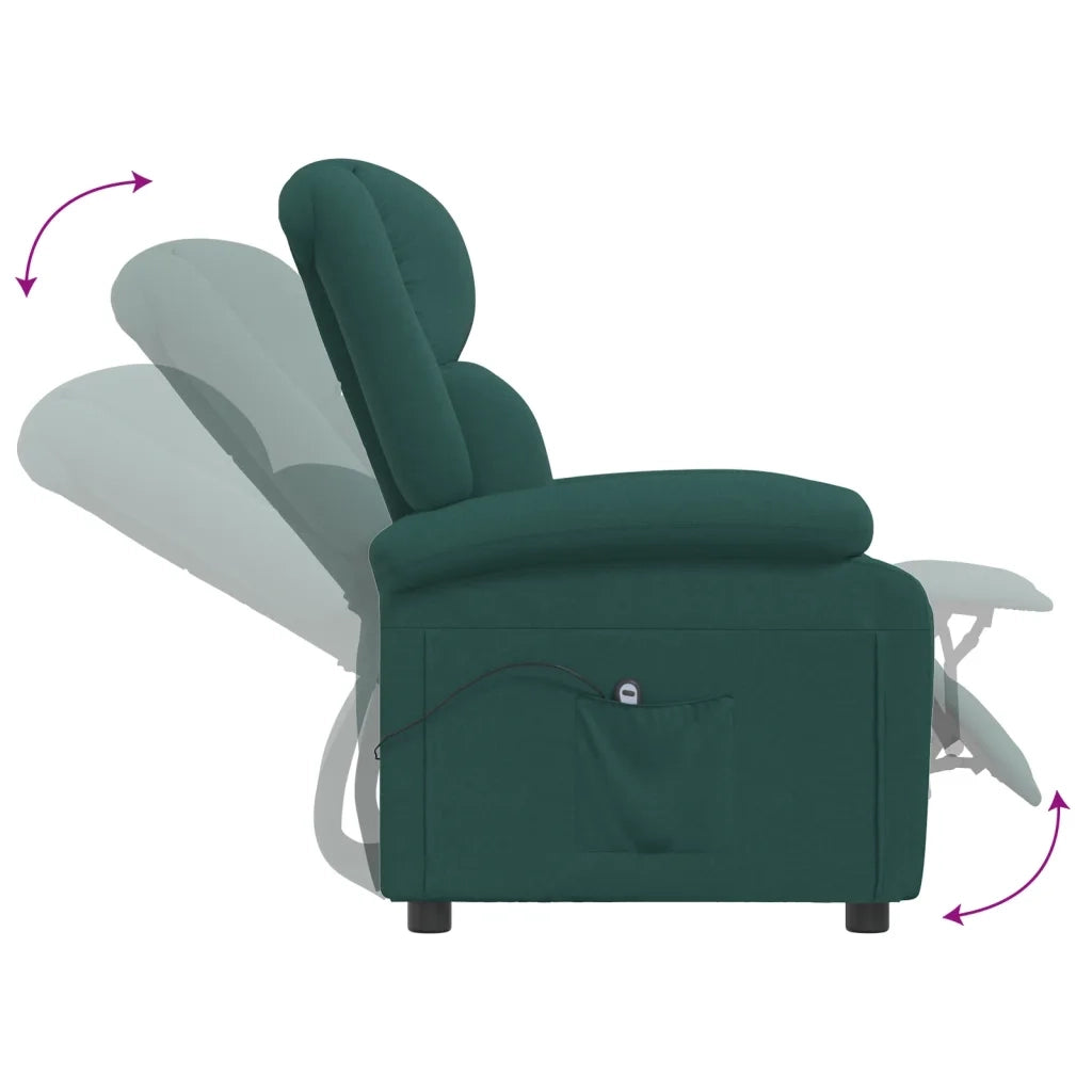 Poltrona Elettrica Reclinabile Verde Scuro in Tessuto cod mxl 18330