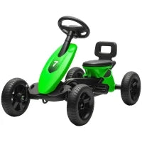 Go-Kart a pedali per bambini, go-kart per bambini dai 2 ai 5 anni con ruote EVA silenziose, avanti e indietro, verde