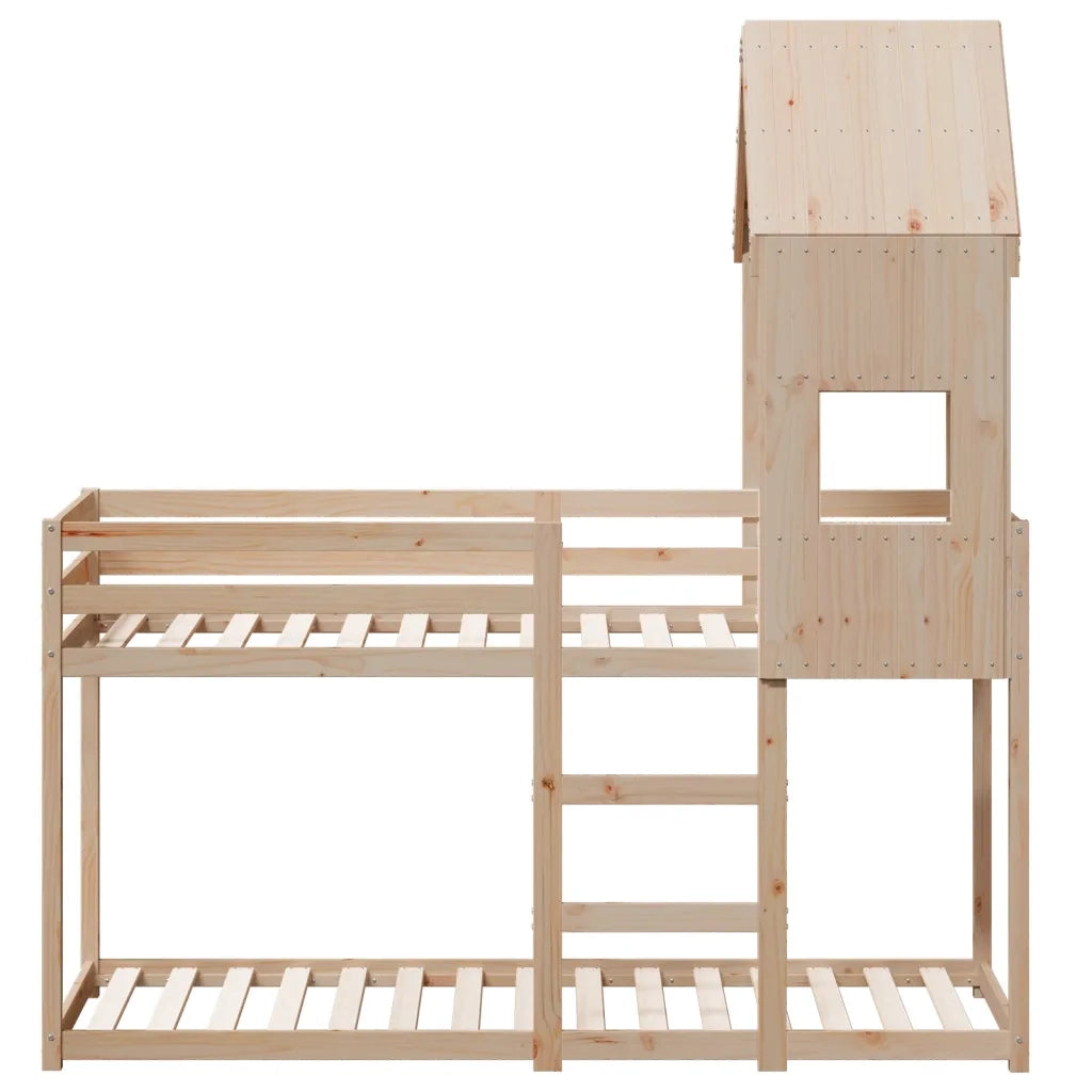 Letto a Castello senza Materasso 90x190 cm Legno di Pino