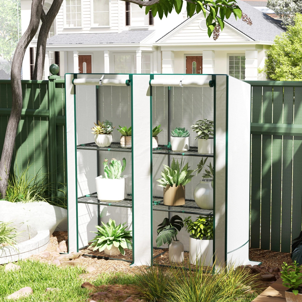 Serra da Giardino con 2 Porte Avvolgibili ¨C Zephmum ¨C Bianco e Verde
