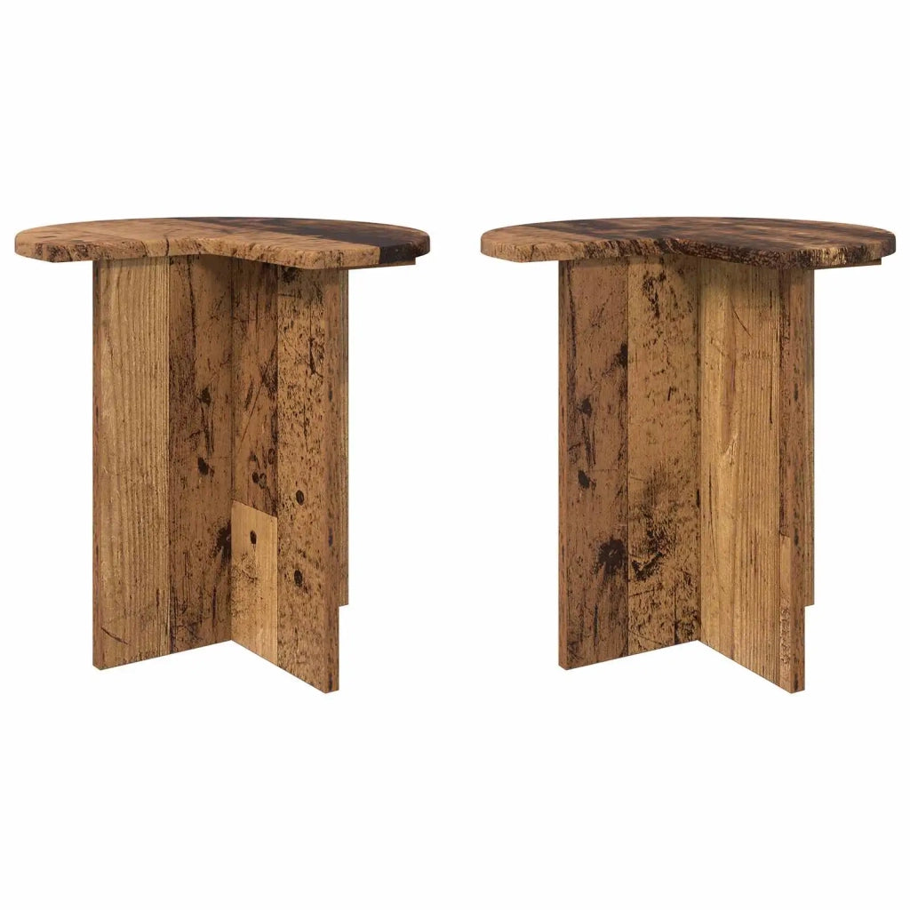 Tavolo laterale 2 pcs Legno antico Ø 39 x 38 cm 8001094