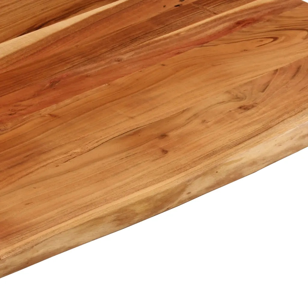 Piano Scrivania 90x80x3,8 Rettangolare Legno Acacia Bordi Vivi 370315