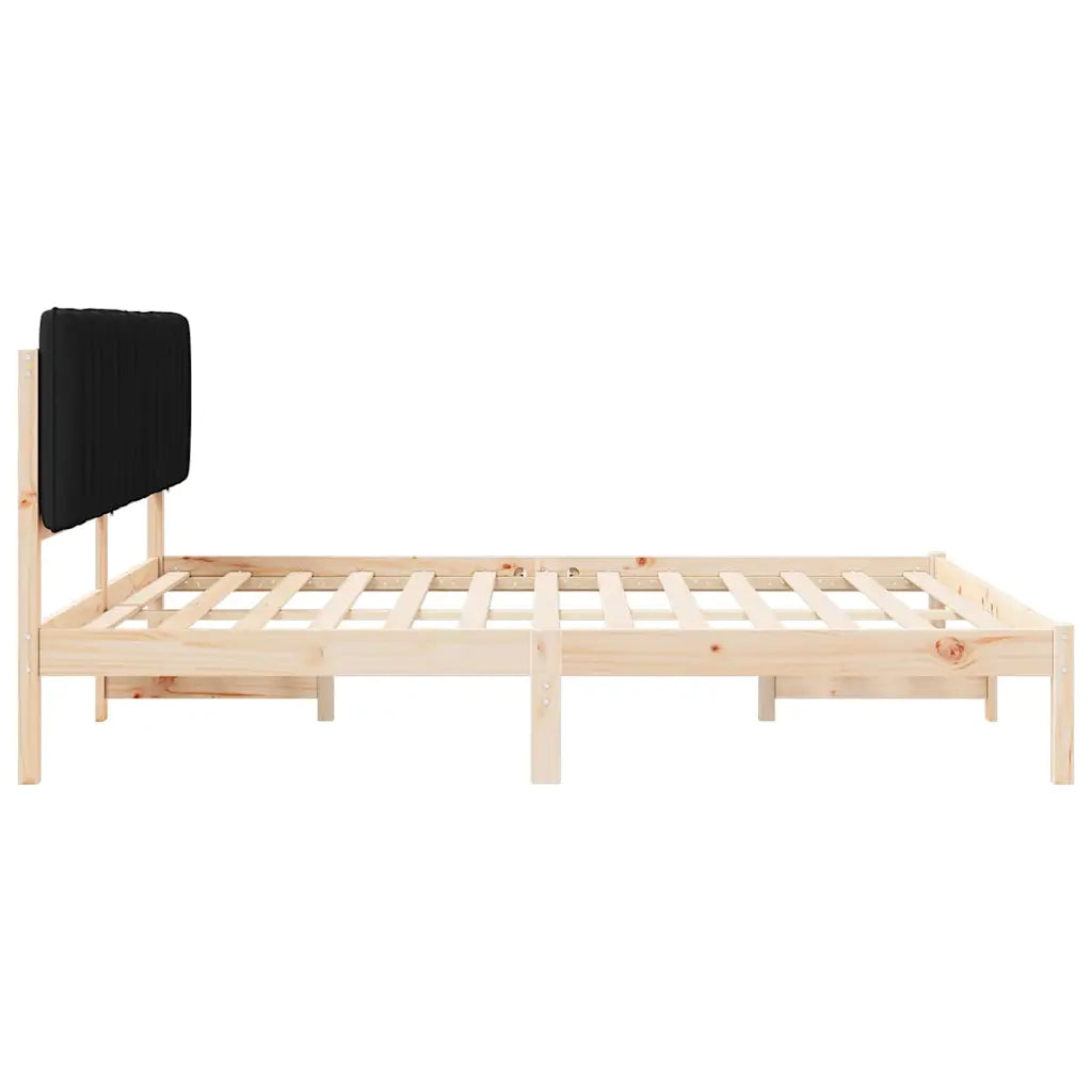 Letto con Testiera Rivestita Nero 180 x 200 cm 878031
