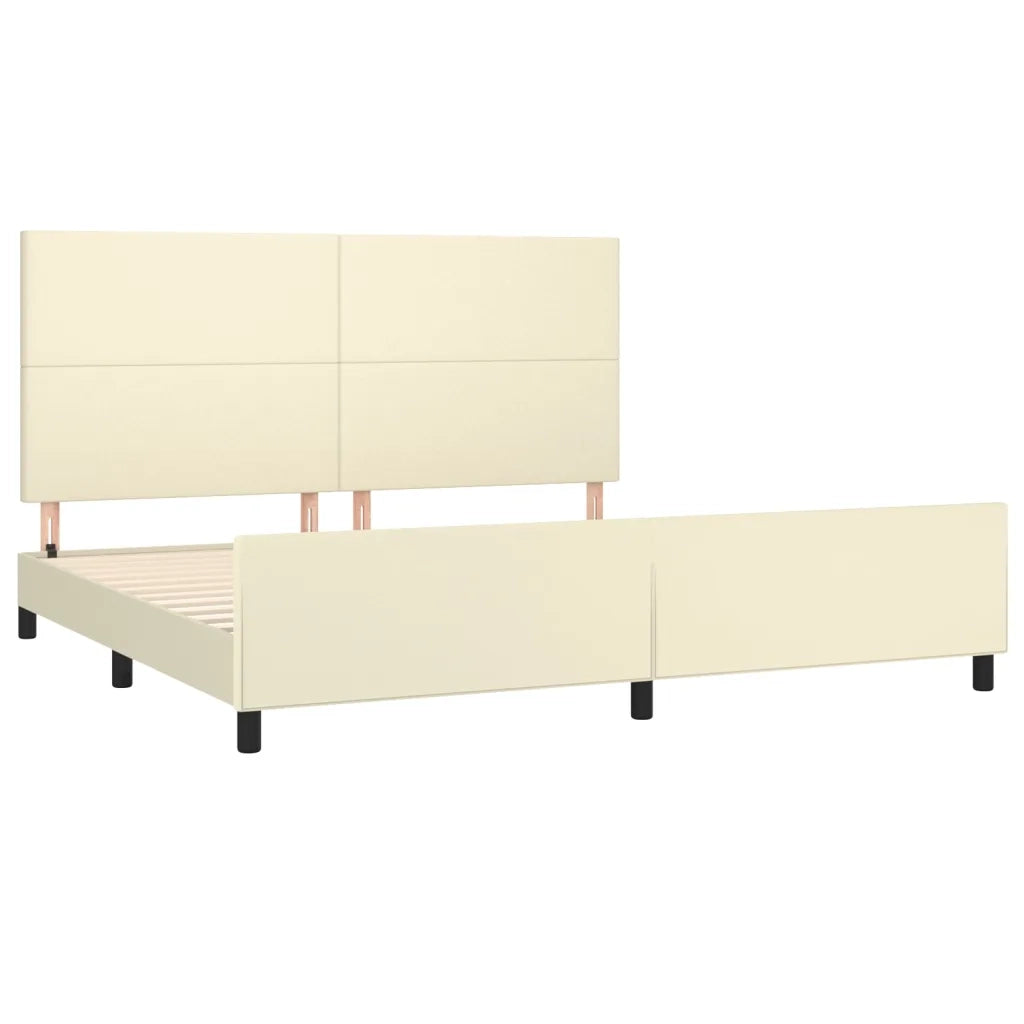 Giroletto con Testiera Crema 200x200 cm in Similpelle 3125471