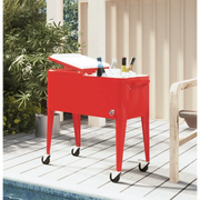 Carrello Porta Ghiaccio su Ruote Rosso 92x43x89 cm
