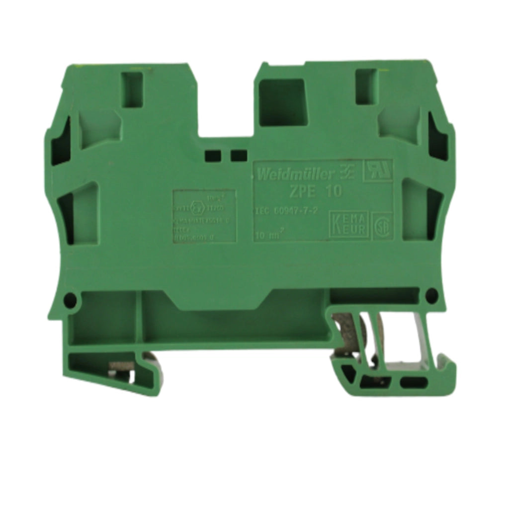 Morsetto passante terra 10mmq 1 piano 2 conduttori Weidmuller