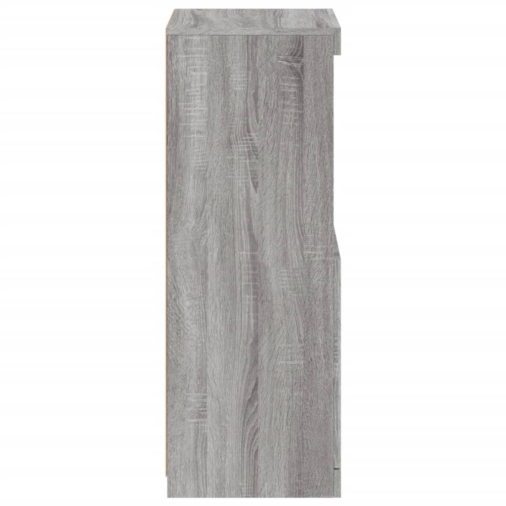 Buffet credenza cassettiera armadio mobile contenitore organizer per cucina soggiorno salotto con luci LED Sonoma 41 x 37 x 100 cm grigio 02_0030074