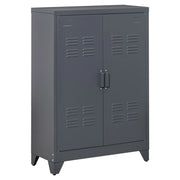MOBILETTO MULTIUSO A 2 ANTE STILE INDUSTRIAL 75X33X110 CM GRIGIO