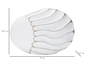 Vaso Lines 34x24,5x11,5 cm in Poliresina Bianco