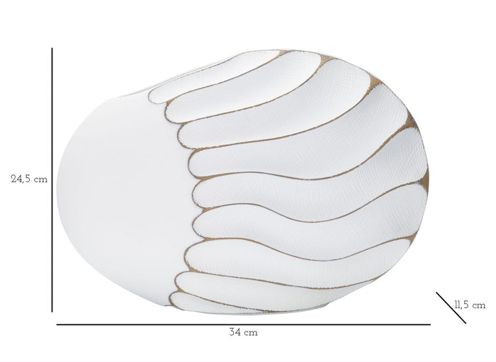 Vaso Lines 34x24,5x11,5 cm in Poliresina Bianco