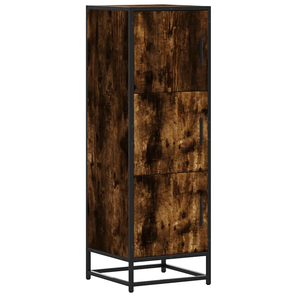 Credenza Rovere Fumo 35,5x35x106,5 cm Legno Multistrato Metallo 849066