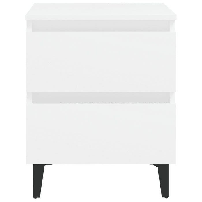 Comodini 2 pz Bianco Lucido 40x35x50 cm in Legno Multistrato cod mxl 31153