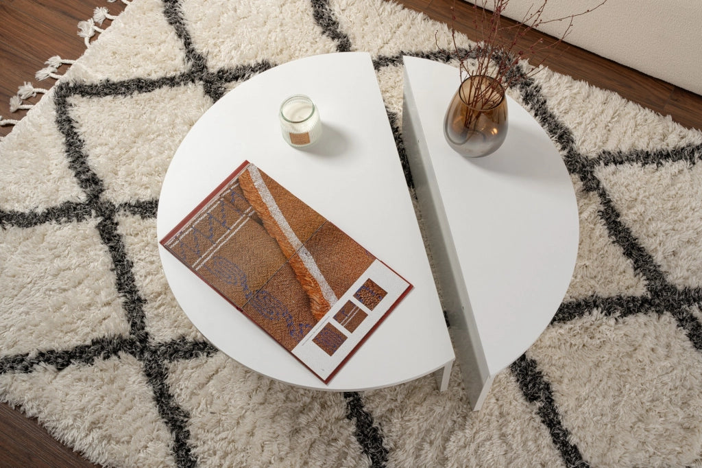 Tavolino in legno "Orion" - 90 x 60 x 30 cm - Bianco