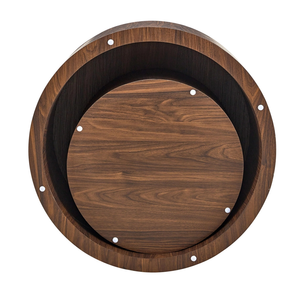 Set di tavolini da caffè impilabili con coperchio rimovibile in MDF colore noce