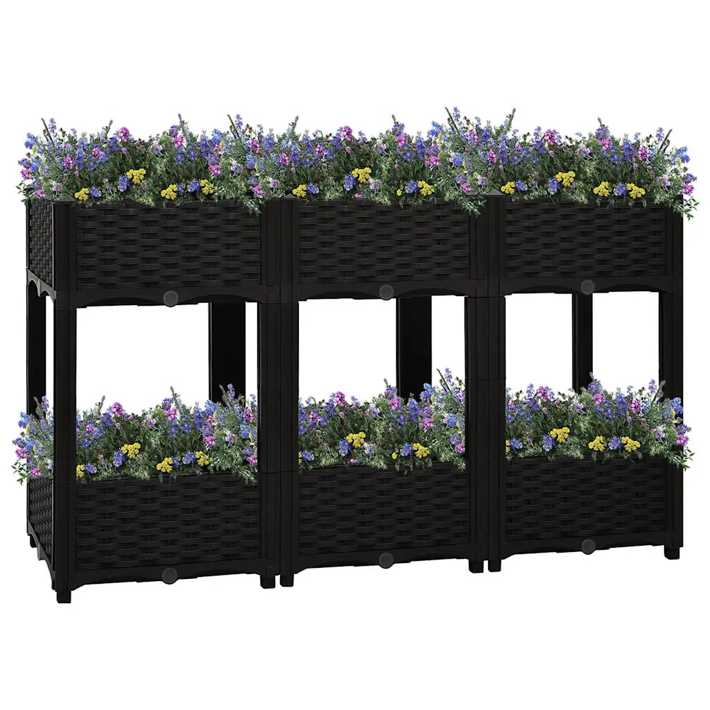 Fioriera | Cassetta per fiori | Vaso Rialzata 120x40x71 cm in Polipropilene
