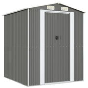 Casetta da giardino cabina ripostiglio capanno da esterno capanno per attrezzi robusta colore chiaro 192 x 191 x 223 cm acciaio zincato grigio 02_0022255
