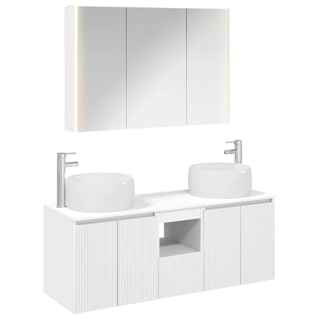 Set di Armadi da Bagno 4 pcs Bianco Legno ingegnerizzato 3406543