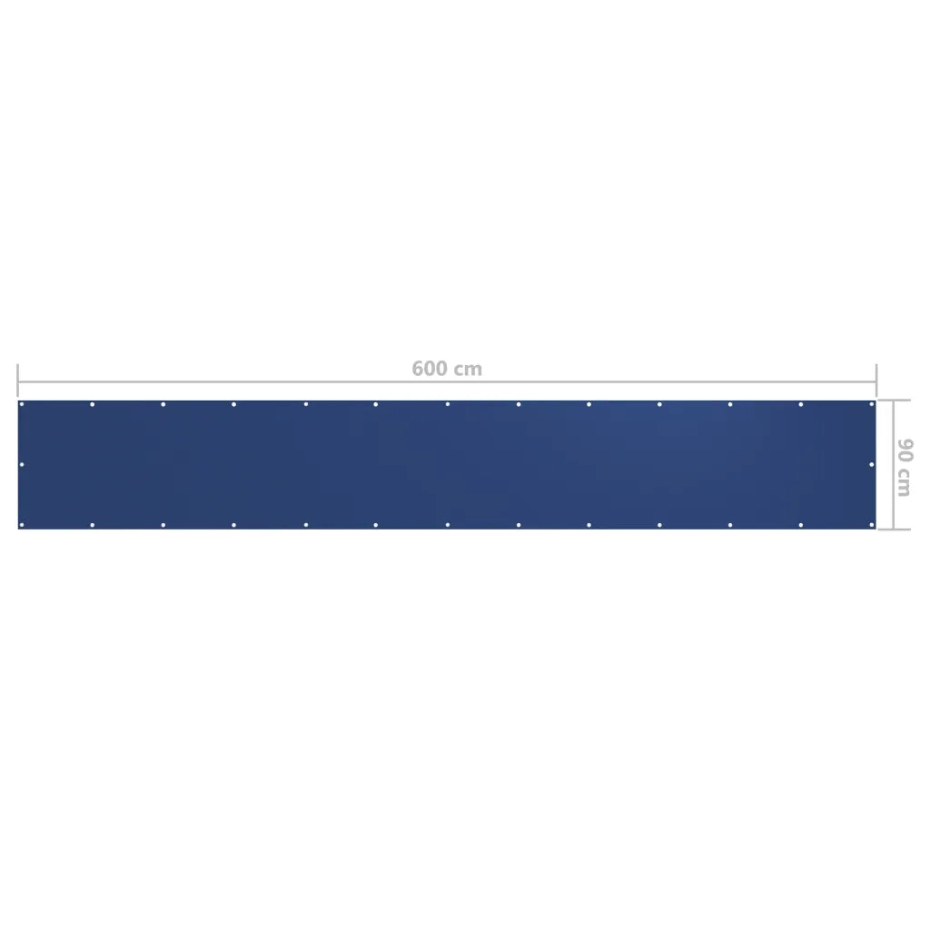 Paravento da Balcone-Pannello per balcone Blu 90x600 cm Tessuto Oxford
