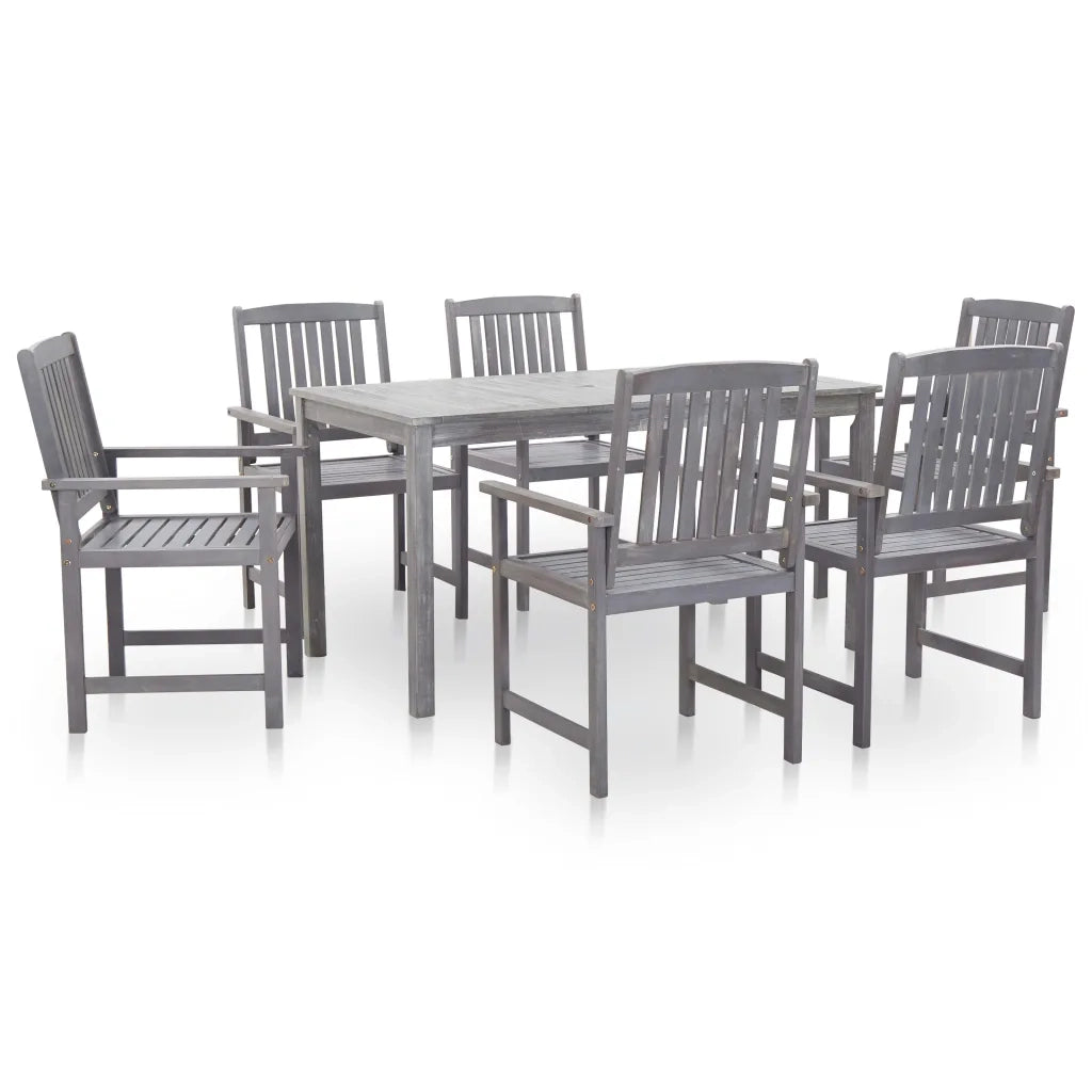 Set Pranzo da Giardino 7 pz Grigio Slavato in Massello d'Acacia cod mxl 74455
