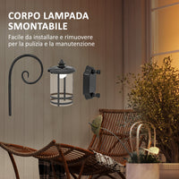 Lampada da Esterno con Pannello Solare 16,5x25,5x41 cm Impermeabile IP44 e Accensione Automatica Nero