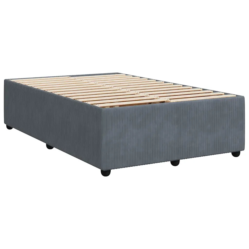Giroletto a Molle con Materasso Grigio Scuro 120x200 cm Velluto