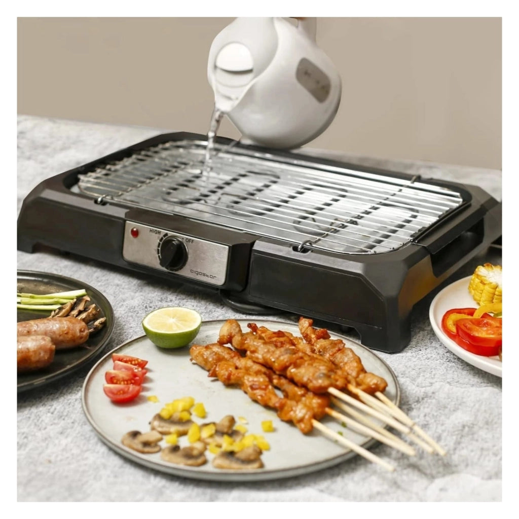 GRIGLIA ELETTRICA BBQ DA TAVOLO SENZA FUMO ANTIADERENTE 2000W AIGOSTAR LAVA