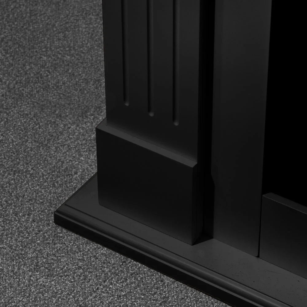 Cornice per camino rivestimento in legno L110xP36xH100 Cambridge Nero