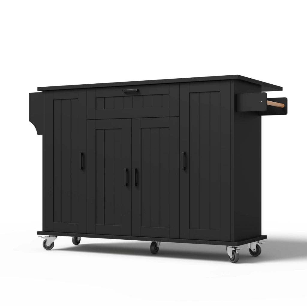 Isola cucina con piano ribaltabile 120x45(70)x95 cm; MDF nero
