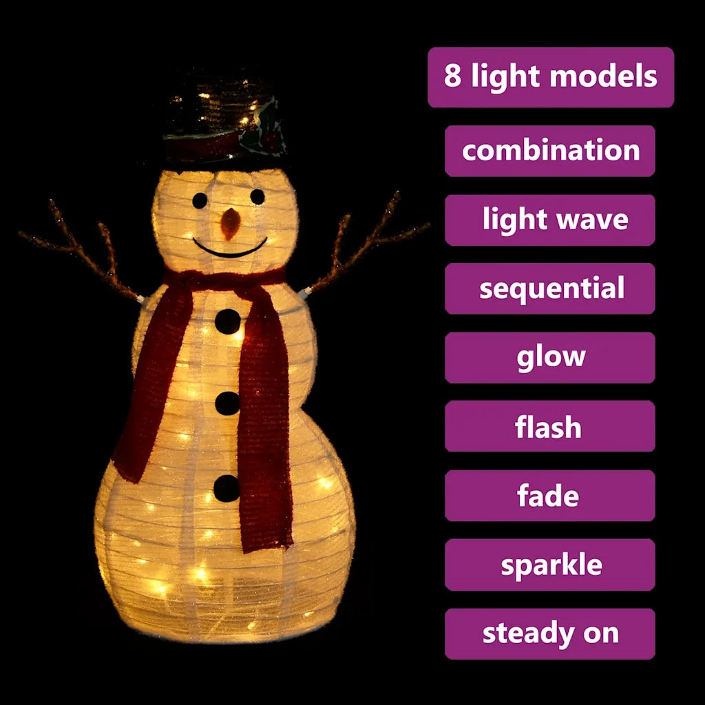 Figura Natalizia Pupazzo di Neve a LED Tessuto Pregiato 60 cm cod mxl 58607