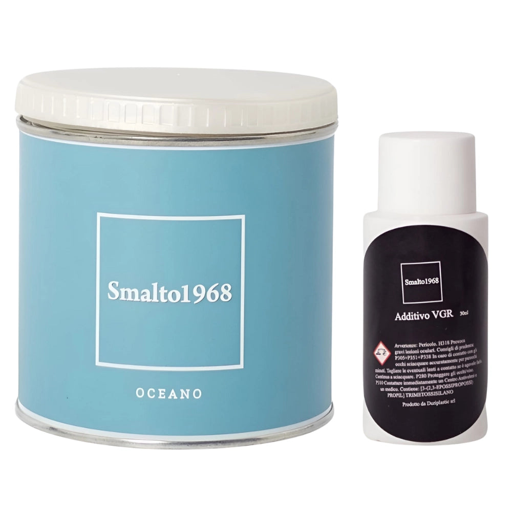 Smalto1968 base acqua vgr piastrelle ceramiche supporti difficili l 0.5 *** colore- oceano, confezione 1