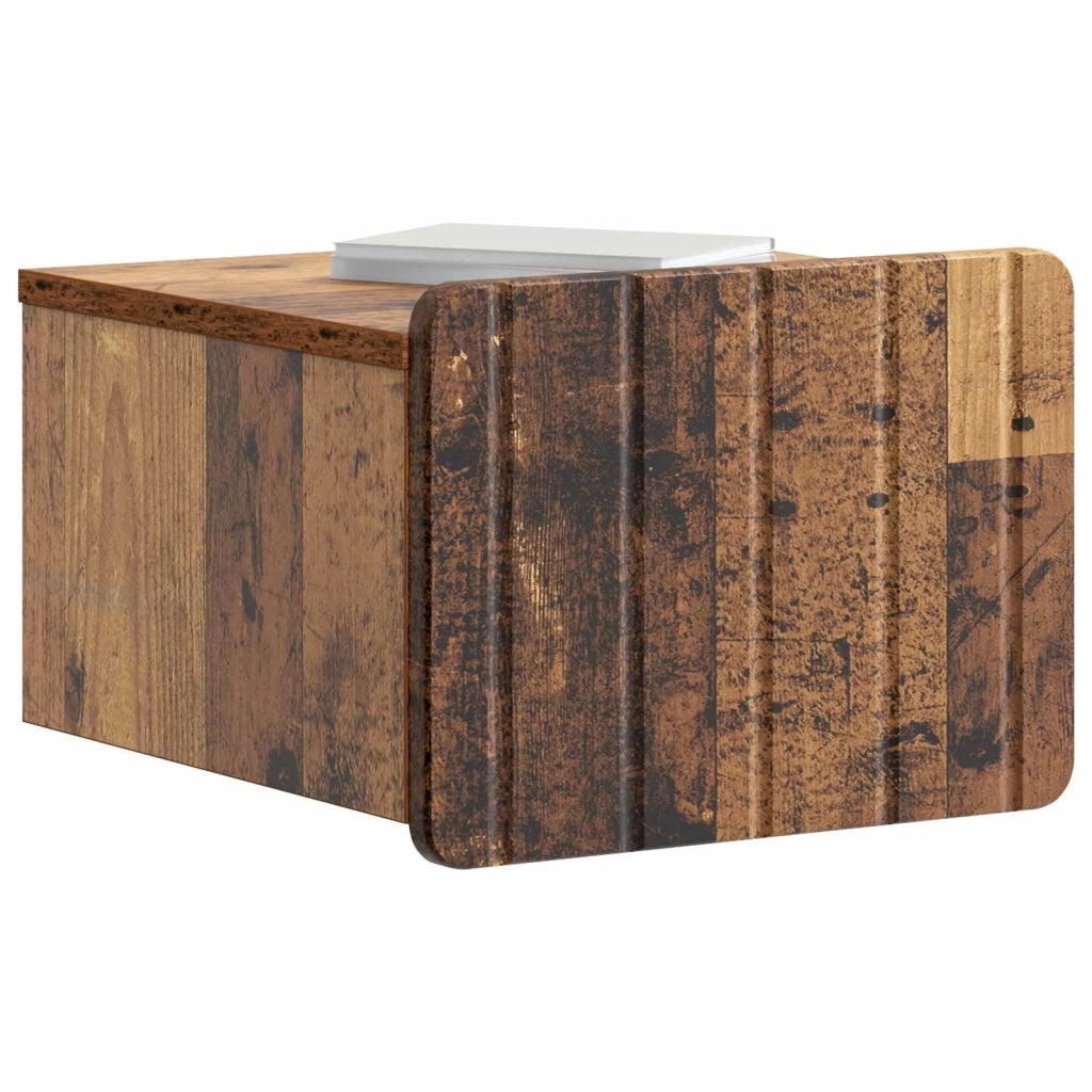 Mobiletto da notte a muro 2 pcs Legno antico 33 x 34,5 x 24 cm 898272