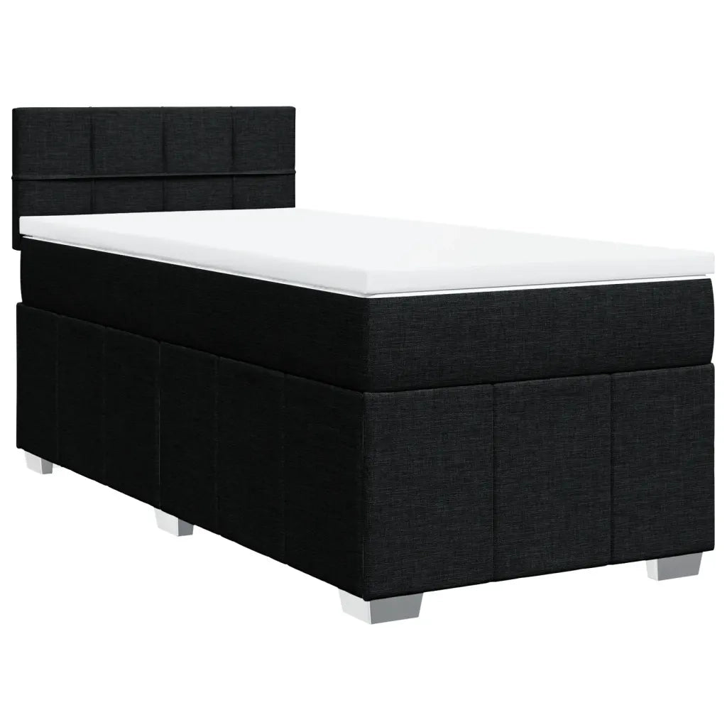 Giroletto a Molle con Materasso Nero 100x200 cm in Tessuto