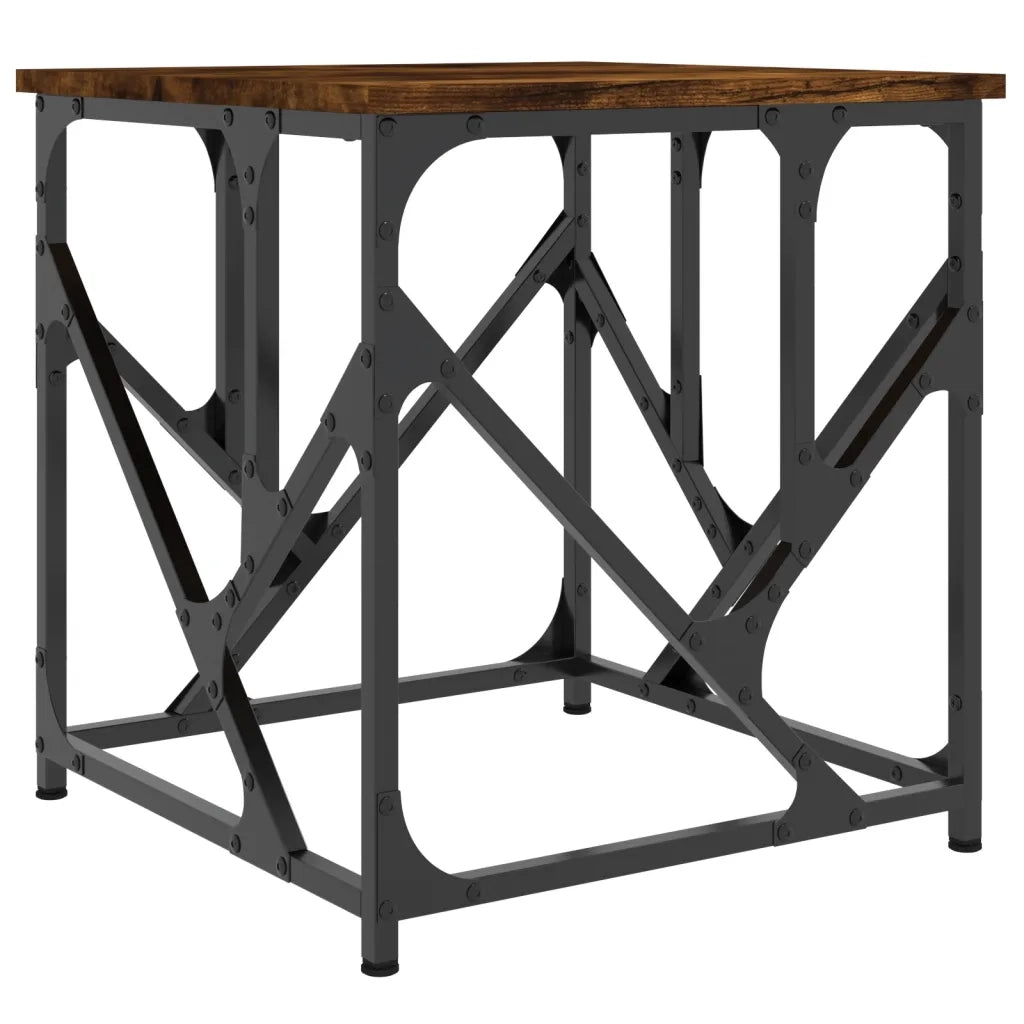 Tavolino da Salotto-Tavolino da soggiorno-Tavolo Rovere Fumo 45x45x47,5 cm Legno Multistrato