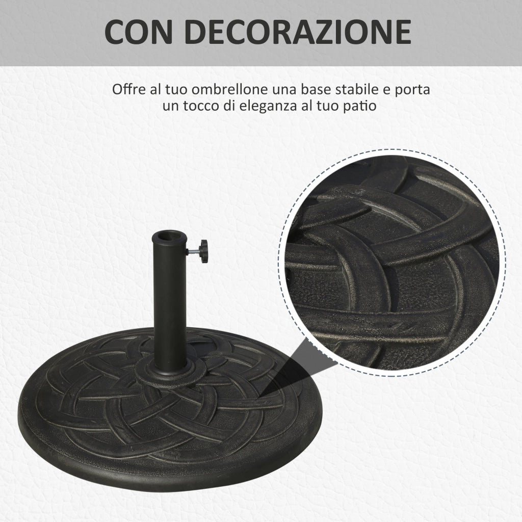 Base per Ombrellone da Giardino Ø54,5 cm 19 Kg in Resina con Finiture in Bronzo