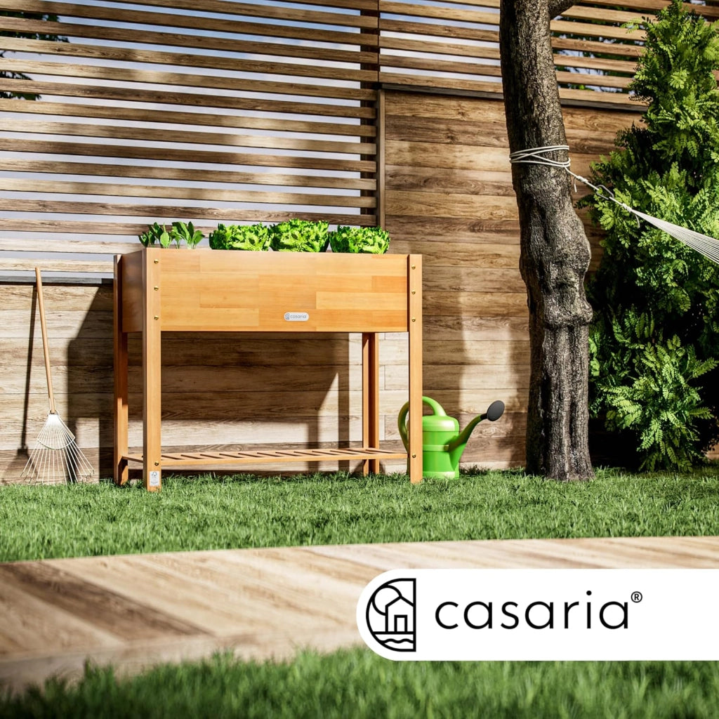 ® Aiuola Rialzata 100x40x84cm in Acacia Certificata FSC® 2 Livelli Orto Urbano in Cassetta Fioriera Giardinaggio Balcone