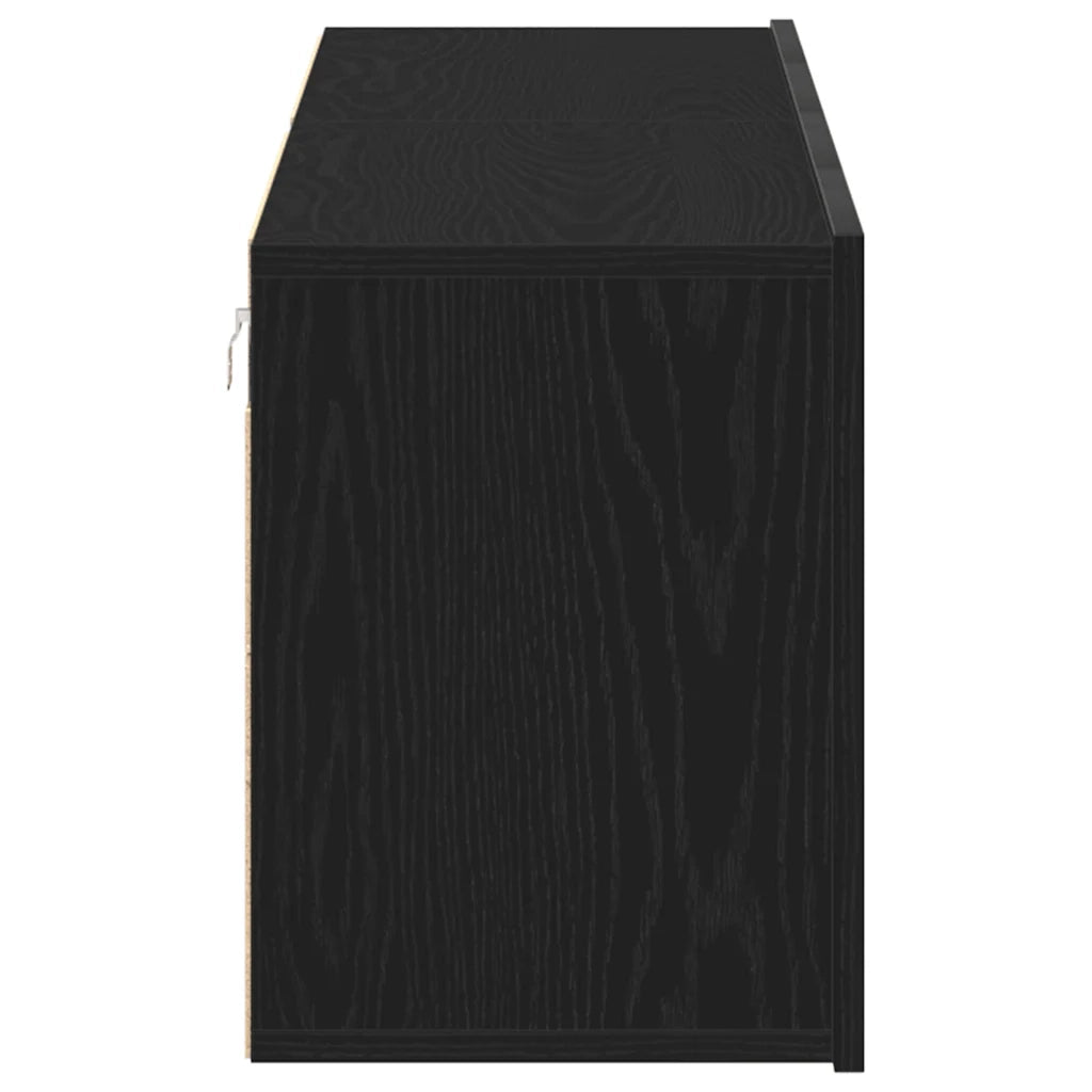 Mobili Porta TV 2 pz-Set di 2 Credenza per TV Rovere Nero 160x30x41 cm Legno Assicellare