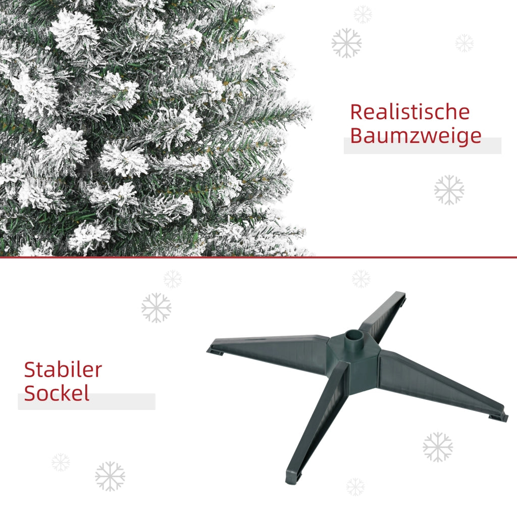 Albero di Natale Artificiale ¨C zephmum ¨C 210 cm, PVC, Verde/Bianco