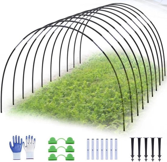 Tunnel in legno per giardino - 30 pezzi di tunnel a forma di arco per letto di giardino, serra, tunnel per orto