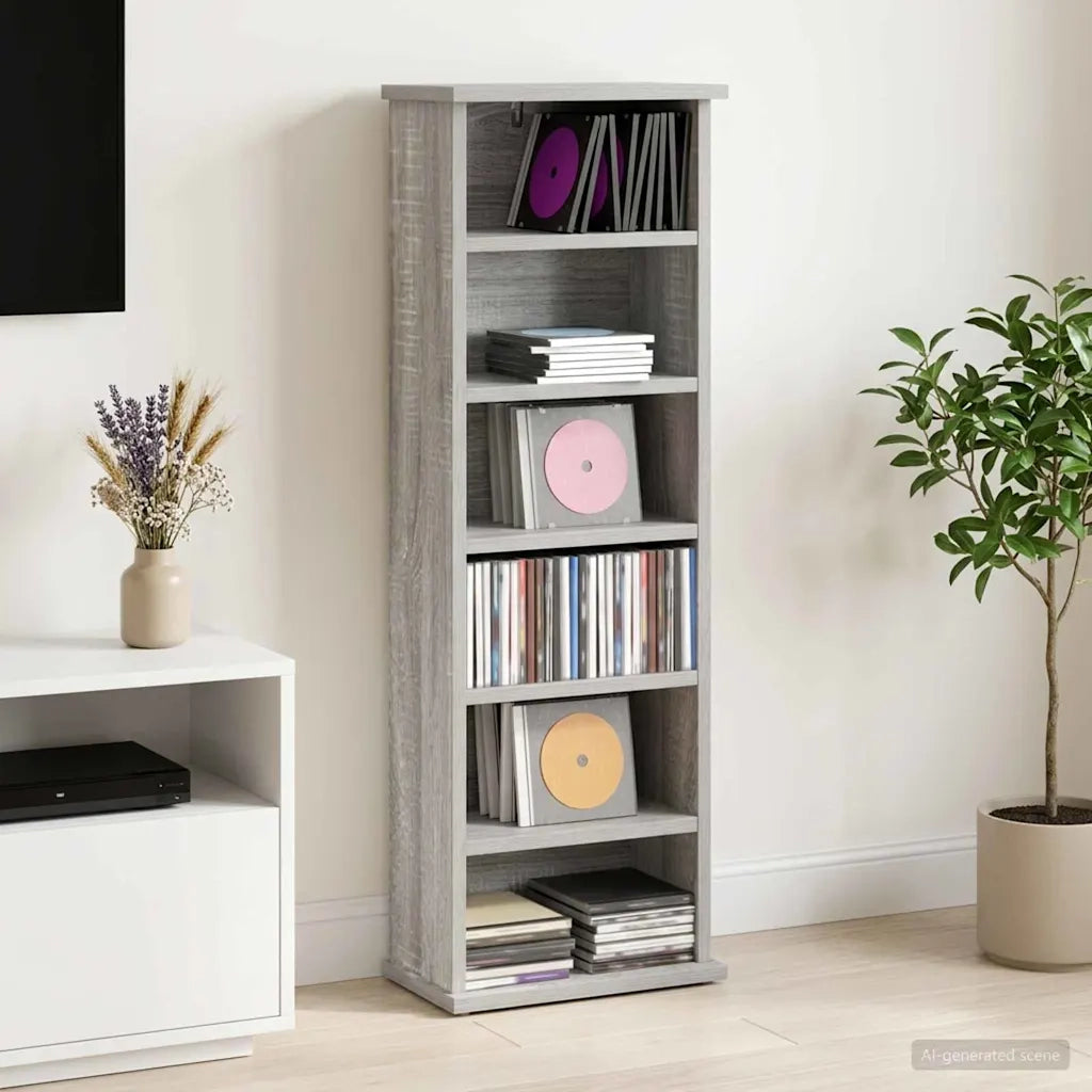 Mobile per CD Sonoma grigio 60 x 17 x 92 cm 8012756