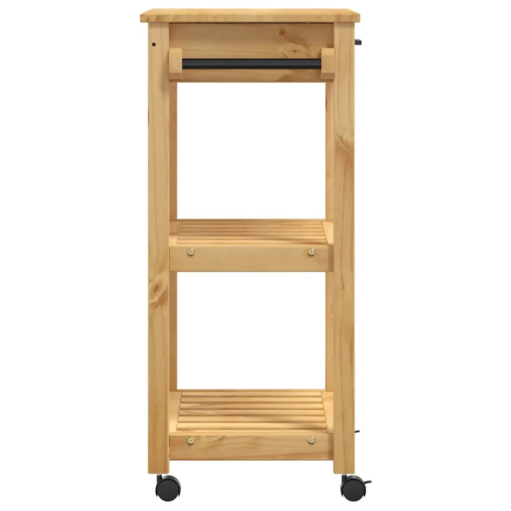 Carrello da Cucina MONZA 60x40x88,5 cm in Legno Massello di Pino 376091