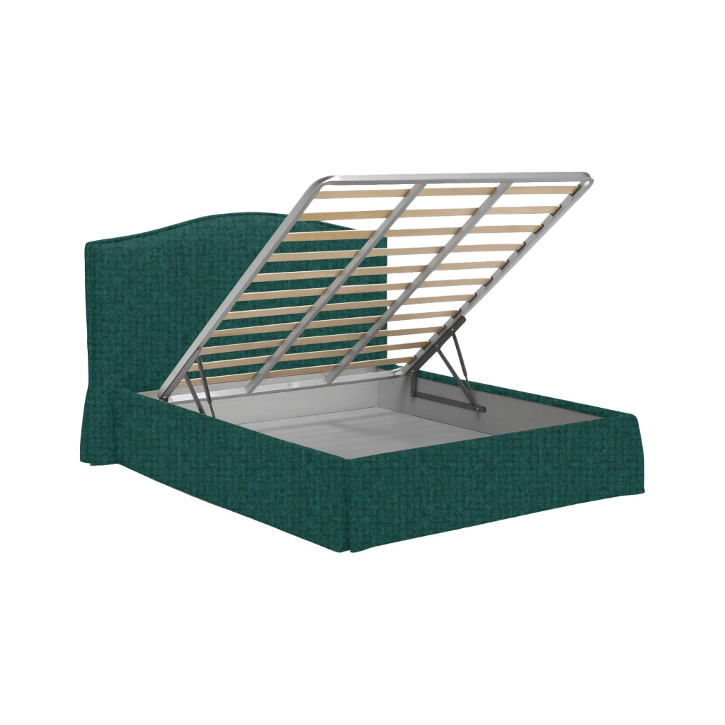 Blyth, Letto Piazza e Mezza Sfoderabile Made in Italy, Verde Petrolio