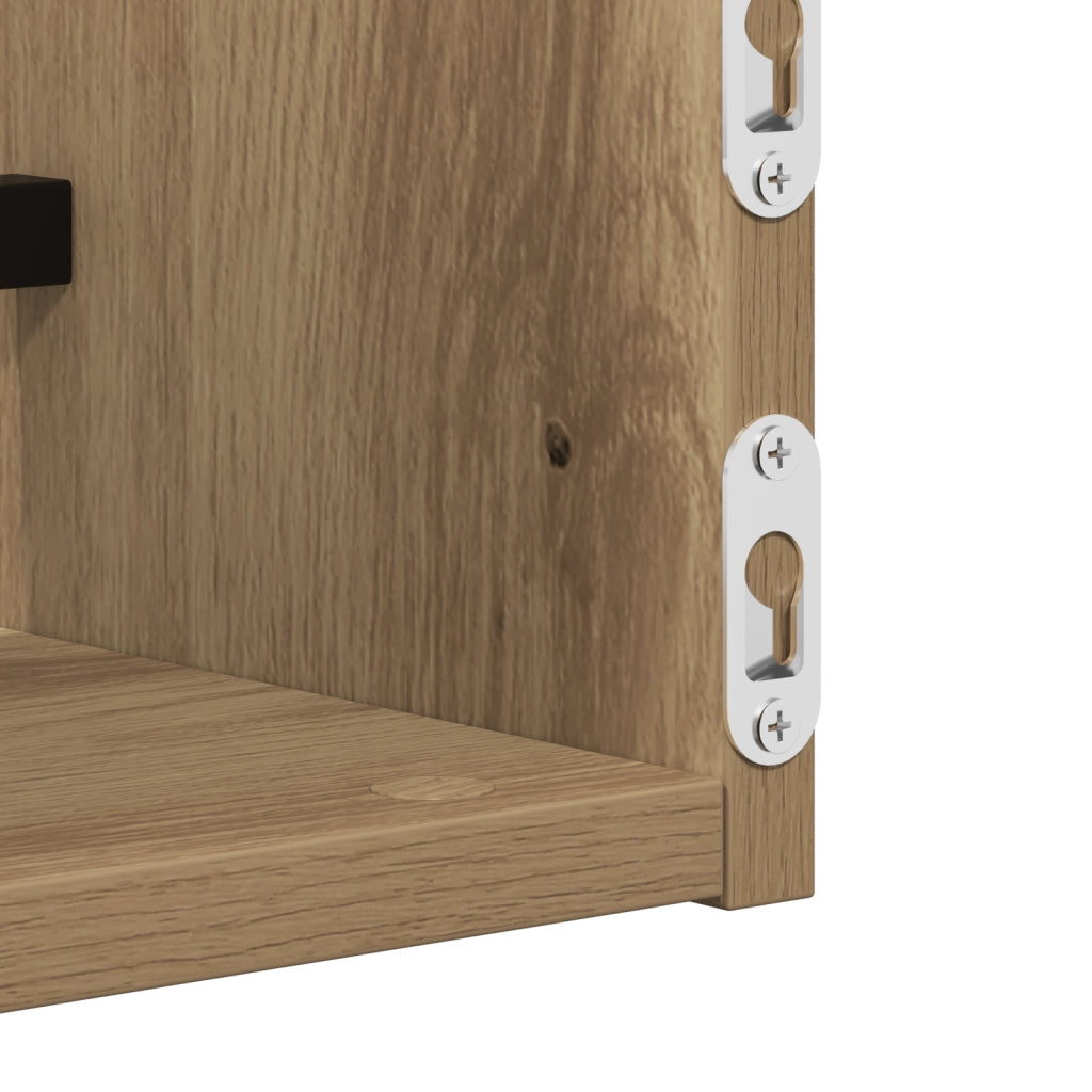 Mensole a muro 2 pz Rovere Artigianale 80x16x14 cm Legno ingegnerizzato