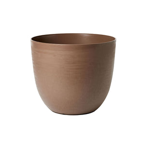 Vaso Rotondo Indoor e Outdoor con Riserva D'acqua Over Sand Ø28 cm in Plastica Sabbia