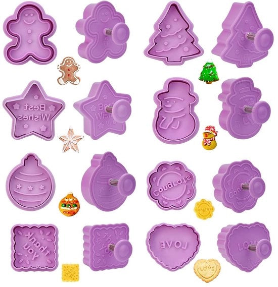 Set di stampi per biscotti a forma di biscotto, 8 pezzi, biscotti a forma di peperoncino, stampi per biscotti per bambini, biscotti a forma di festa, set di stampi per biscotti, per biscotti e cioccolato