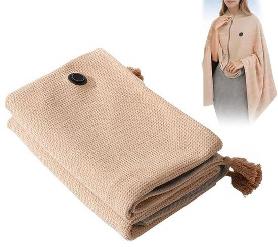 Deken elettrico, deken di riscaldamento USB senza batteria portatile - Deken elettrico beige