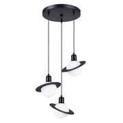 Lampada a sospensione French Sky Hyperion in acciaio nero moderno 3x8W LED G9
