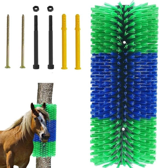 Massaggiatore universale per cavallo, mucca e pecora - Duraturo e flessibile - 45 cm - Incluso 4 viti