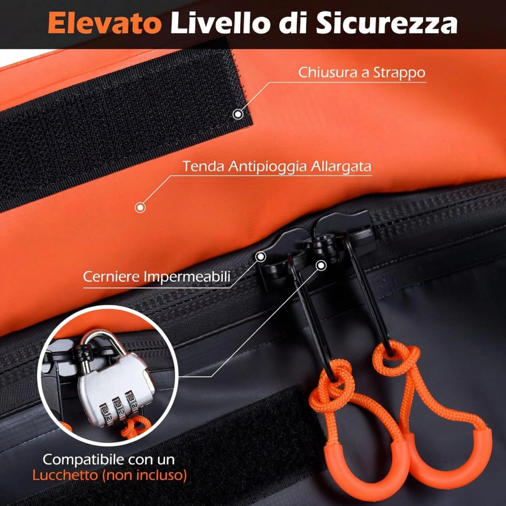Borsa da Carico per Camion e Cassone Auto, Borsa da Trasporto con Cinghie di Fissaggio per Gancio di Traino, Resistente in PVC Impermeabile, per SUV e Fuoristrada (129x42x45cm)