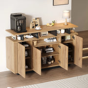 Credenza e madia con 4 ante e 3 vani aperti per soggiorno e ingresso in truciolare natural 140 × 40 × 85 cm