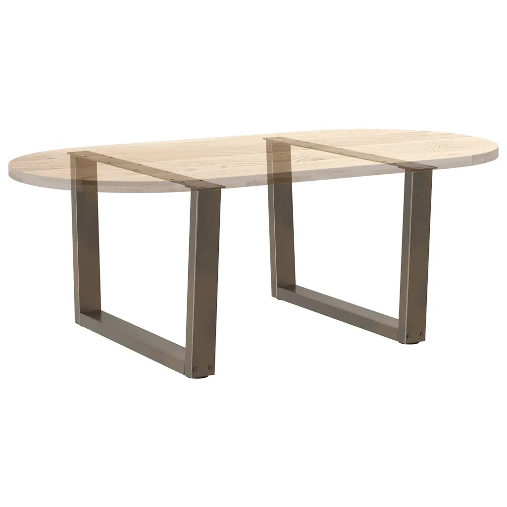 Gambe per Tavolino da Caffè a Forma di V 2 pz Acciaio Naturale 70x(42-43,3) cm Acciaio 4012639